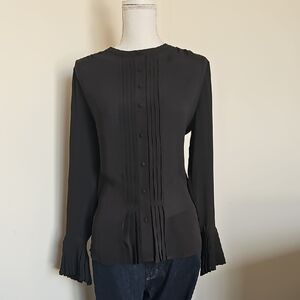 WHBM Elegant Black Pleated Women's Top